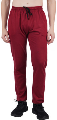 Wrodss Solid Men Maroon Track Pants