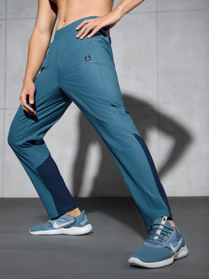 TECHNOSPORT Colorblock Men Blue Track Pants