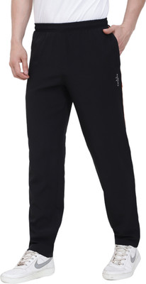 CANJUICE Solid Men Black Track Pants