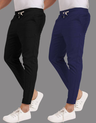Royal-E-Kashmir Solid Men Black, Blue Track Pants