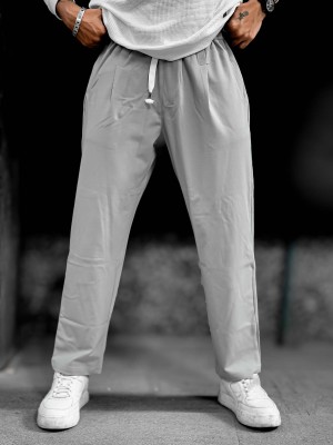 MANIAC Solid Men Grey Track Pants