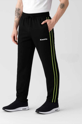 Krop Fashions Striped Men Black Track Pants
