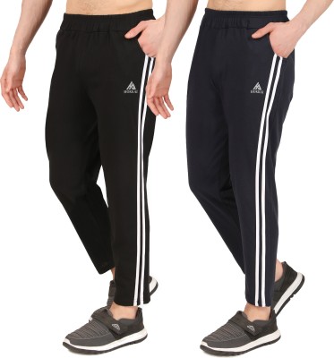 zazbi Striped Men Black, Blue Track Pants