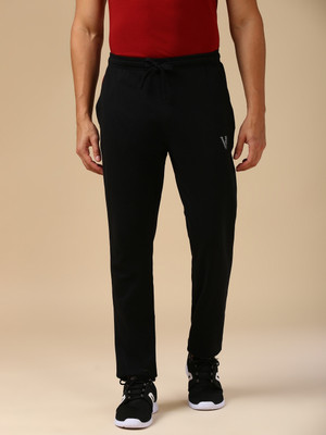 VAN HEUSEN Solid Men Black Track Pants