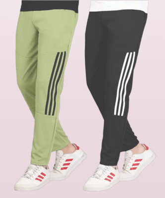 THE SARTHI FASHION WORLD Striped Men Light Green, Black Track Pants