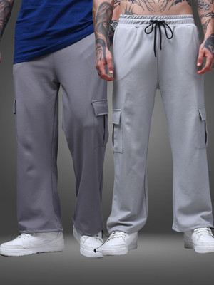 MADSTO Solid Men Grey, Silver Track Pants