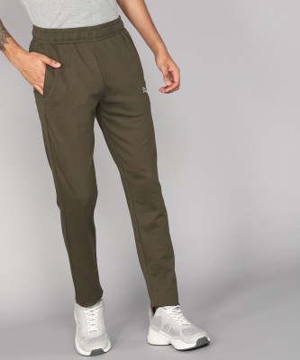 PUMA Pants Solid Men Green Track Pants
