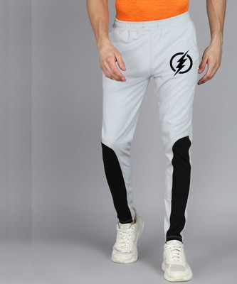 mfb Printed Men Grey, Black Track Pants