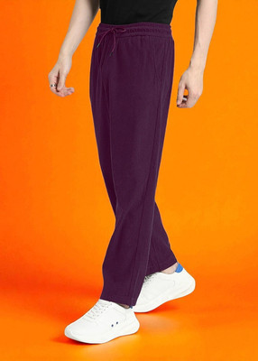 Kesaria Textile Company Solid Men Purple Track Pants