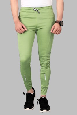 DELIZIA Solid Men Light Green Track Pants