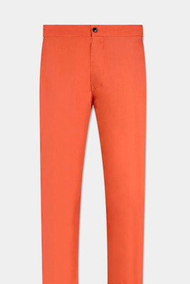 French Crown Solid Men Orange Track Pants