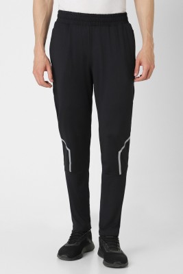 VAN HEUSEN Solid Men Black Track Pants