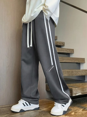 LOTHRIC Striped Men Dark Blue Track Pants