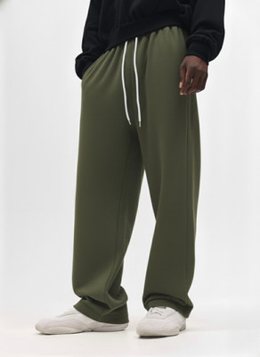 Dockstreet Striped Men Olive Track Pants