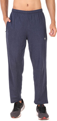 NU9 Solid Men Blue Track Pants