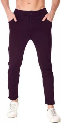 Hardwood Self Design Men Maroon Track Pants