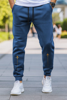 HouseOfCommon Solid Men Blue Track Pants
