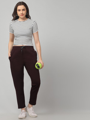 LUV KUSH Solid Women Brown Track Pants