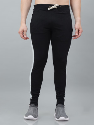 Texman Striped Men Black Track Pants