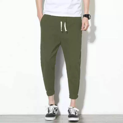 DESIGN DEMO Solid Men Green Track Pants