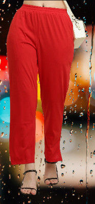 The Unicharm Solid Women Red Track Pants