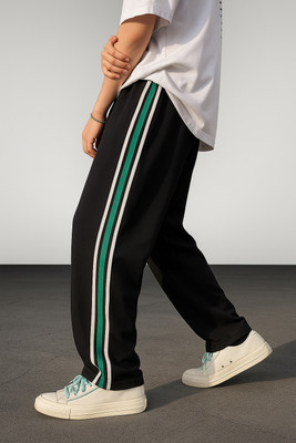 CULISH Solid Men Black Track Pants