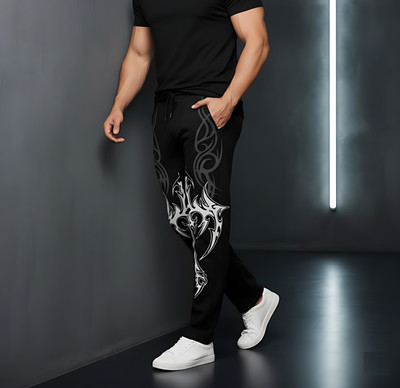 McCARTHY Printed Men Black Track Pants