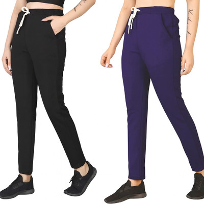 Royal-E-Kashmir Solid Women Black, Blue Track Pants