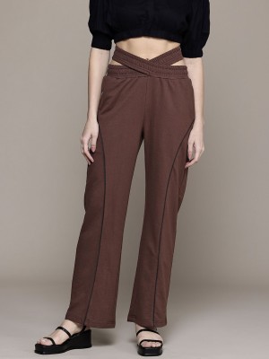 Roadster Solid Women Brown Track Pants