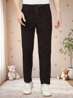 Kesaria Textile Company Solid Men Brown Track Pants