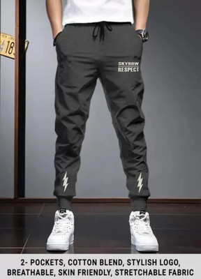 skyrow Printed Men Black Track Pants