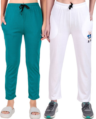 FASHIONHOUSETS Solid Women Green, White Track Pants