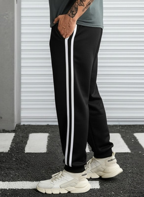 Dockstreet Solid Men Black Track Pants
