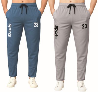 FLYZEN Solid Men Grey Track Pants