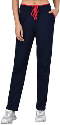 KLASY Solid Women Blue Track Pants