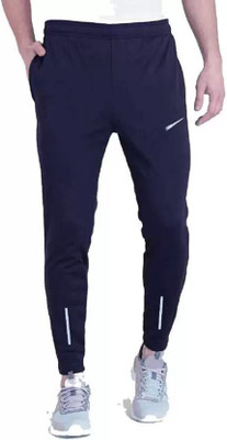sonizee Solid, Printed Men Blue Track Pants