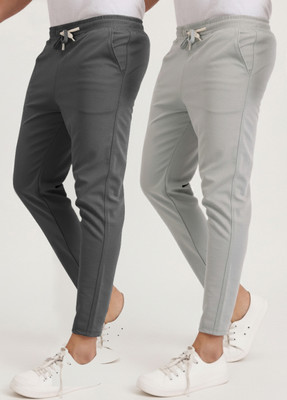 AVOLT Solid Men Beige, Grey Track Pants