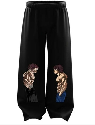 Nikolov Printed Men Black Track Pants