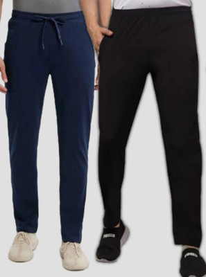 M2kFASHION Solid Men Dark Blue Track Pants