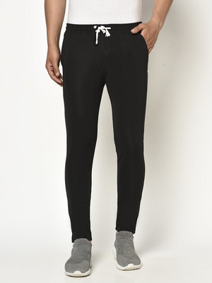 GLITO Solid Men Black Track Pants