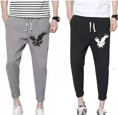 MISHREE Solid Men Black Track Pants