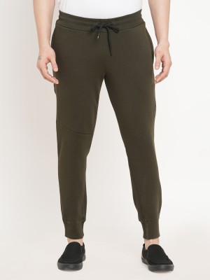 SWEET DREAMS Solid Men Dark Green Track Pants