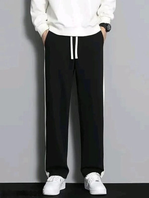Divkush Colorblock Men Black Track Pants