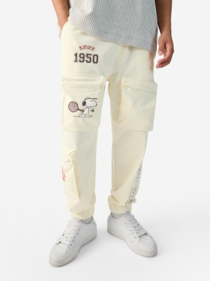 The Souled Store Printed Men White Track Pants