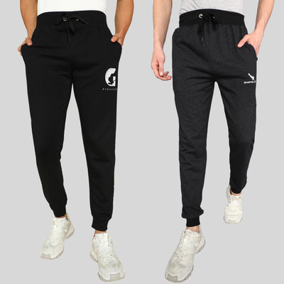 GYRFALCON Graphic Print Men Black, Grey Track Pants
