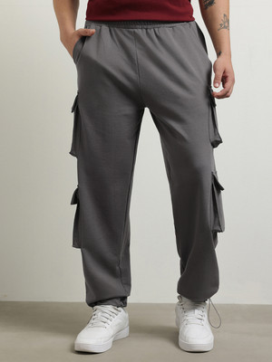 NOBERO Solid Men Grey Track Pants