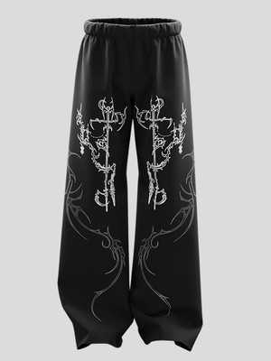 GLITO Printed Men Black Track Pants