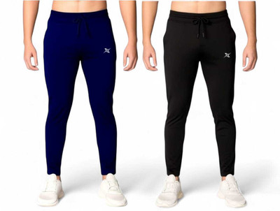 LOTEX Solid Men Blue, Black Track Pants