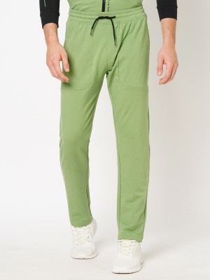 ROOKIES Solid Men Green Track Pants