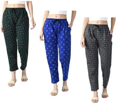 IndiWeaves Printed Women Black, Blue, Grey Track Pants